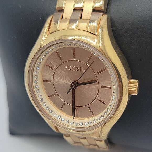 Fossil FSBQ1591 Women's Gold Stainless Steel Analog Dial Quartz Wrist Watch DE83 - Picture 2 of 10